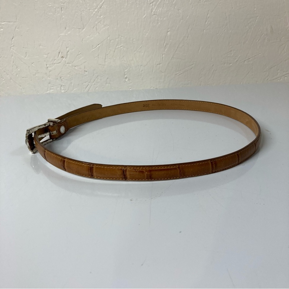 Brighton Brown Leather Belt with Silver Buckle - Picture 2 of 11